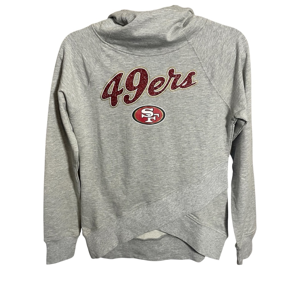 NFL 49ers Pullover Hoodie NWT Gray Glitter Logo Team Apparel